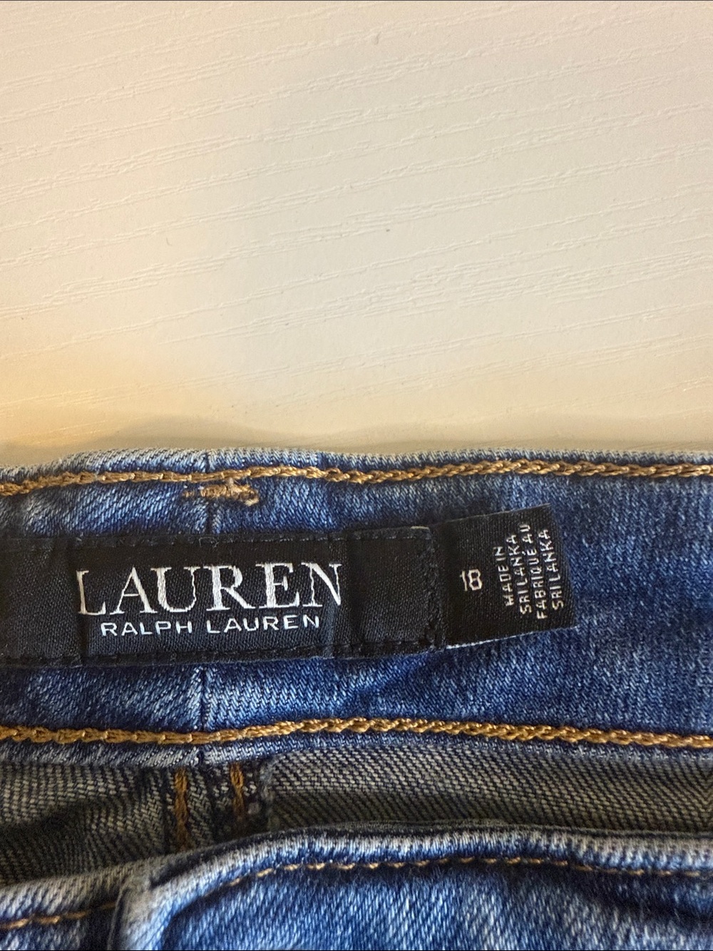 Lauren Ralph Lauren Blue Denim Midi Skirt with Brass Button - Picture 8 of 11